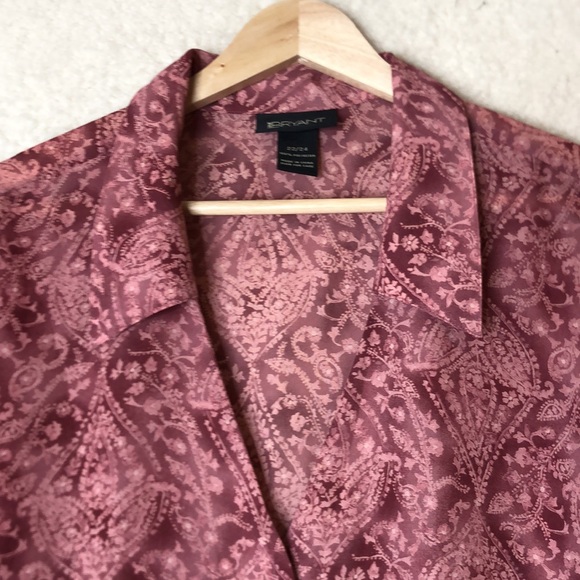 Lane Bryant Womens Lace Pink Purple Semi Sheer Top 22 24 PLUS SIZE - Picture 4 of 7